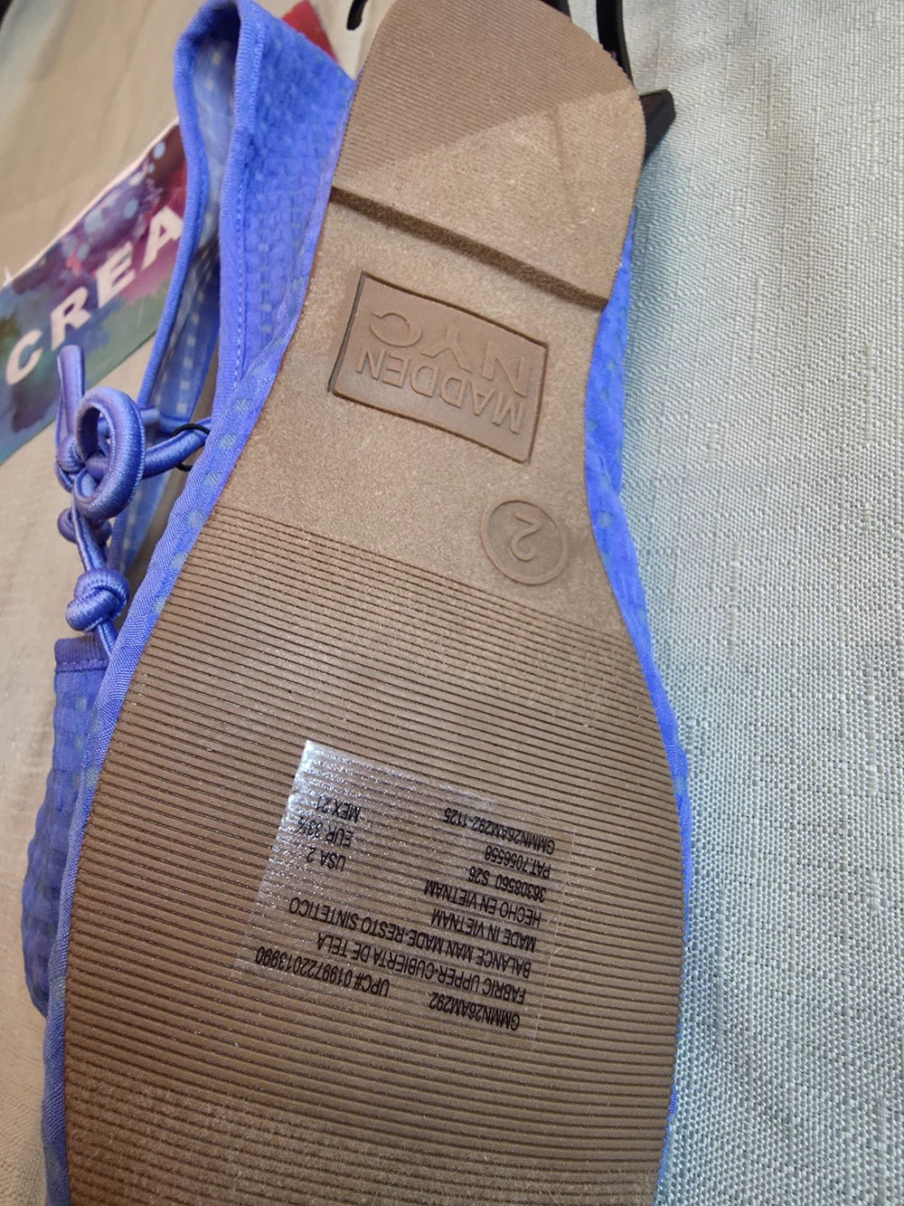 Madden NYC Girls' Blue Bow Ballet Flats Size 2